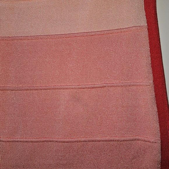 Coral Colored Bodycon Bebe Dress - Picture 3 of 7